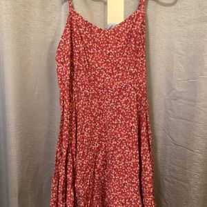 Pink floral fit and flare dress